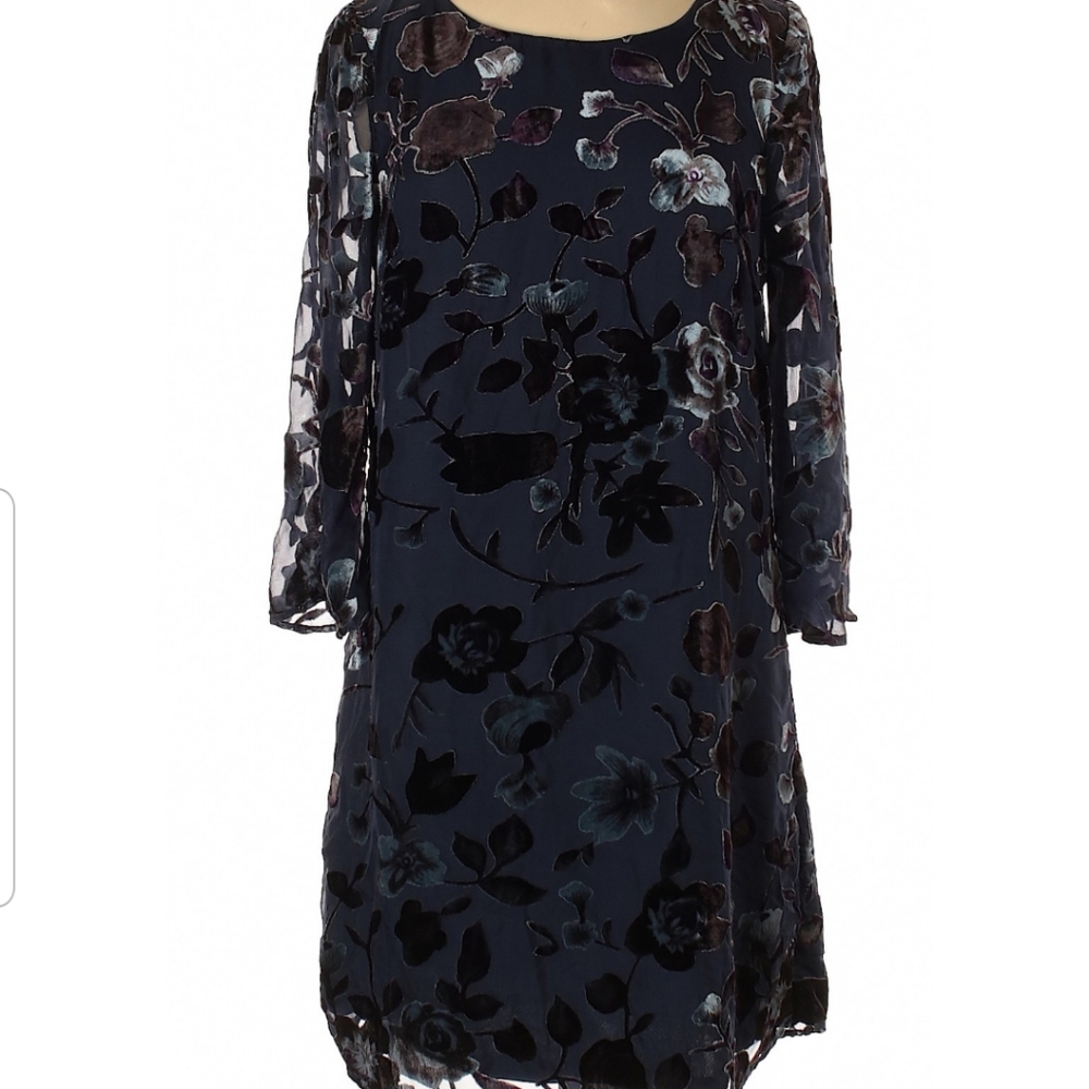 Vintage style velvet floral burnout dress